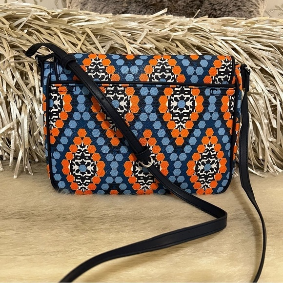 New VERA BRADLEY Marrakech Beads Flap Crossbody Blue Orange Commute Adjustable - Picture 8 of 14